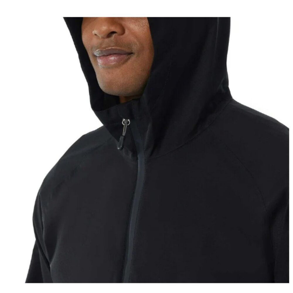 32 Degrees Cool Unisex UPF 50+ Waterproof Rain Jacket, Black Men's M/Ladies L